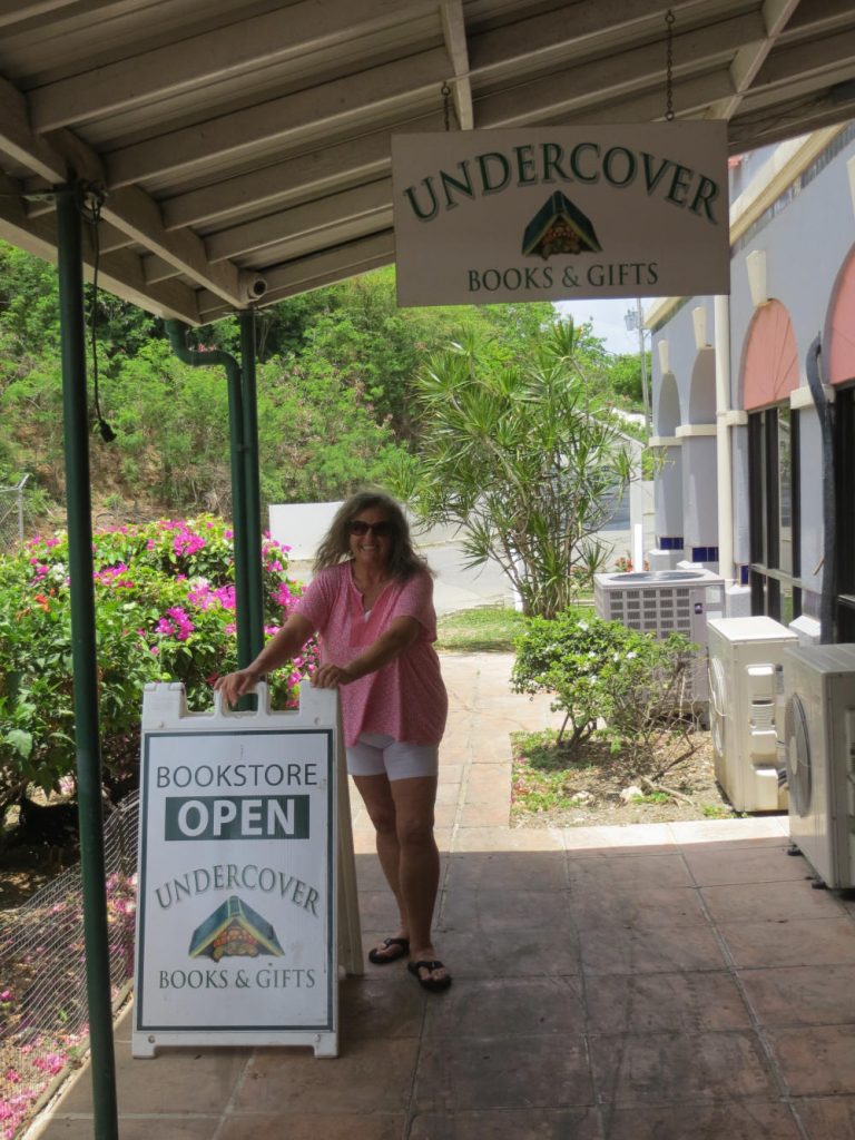 Dari in front of Undercover Books & Gifts